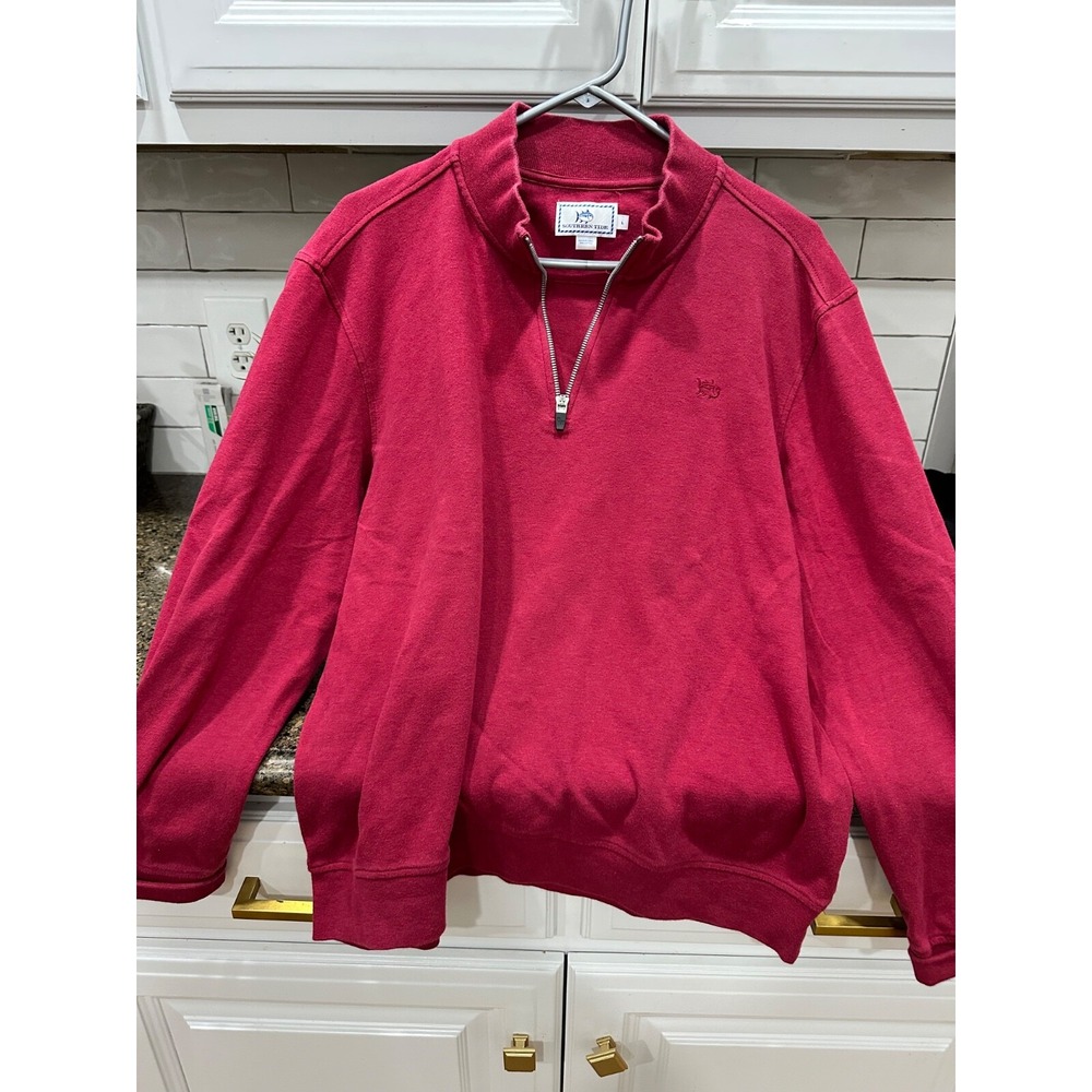 southern tide red quarter zip‎ large